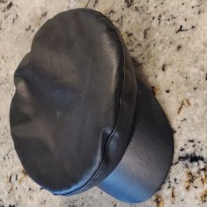 Cato one size faux leather cabbie cab driver chauffeur hat black